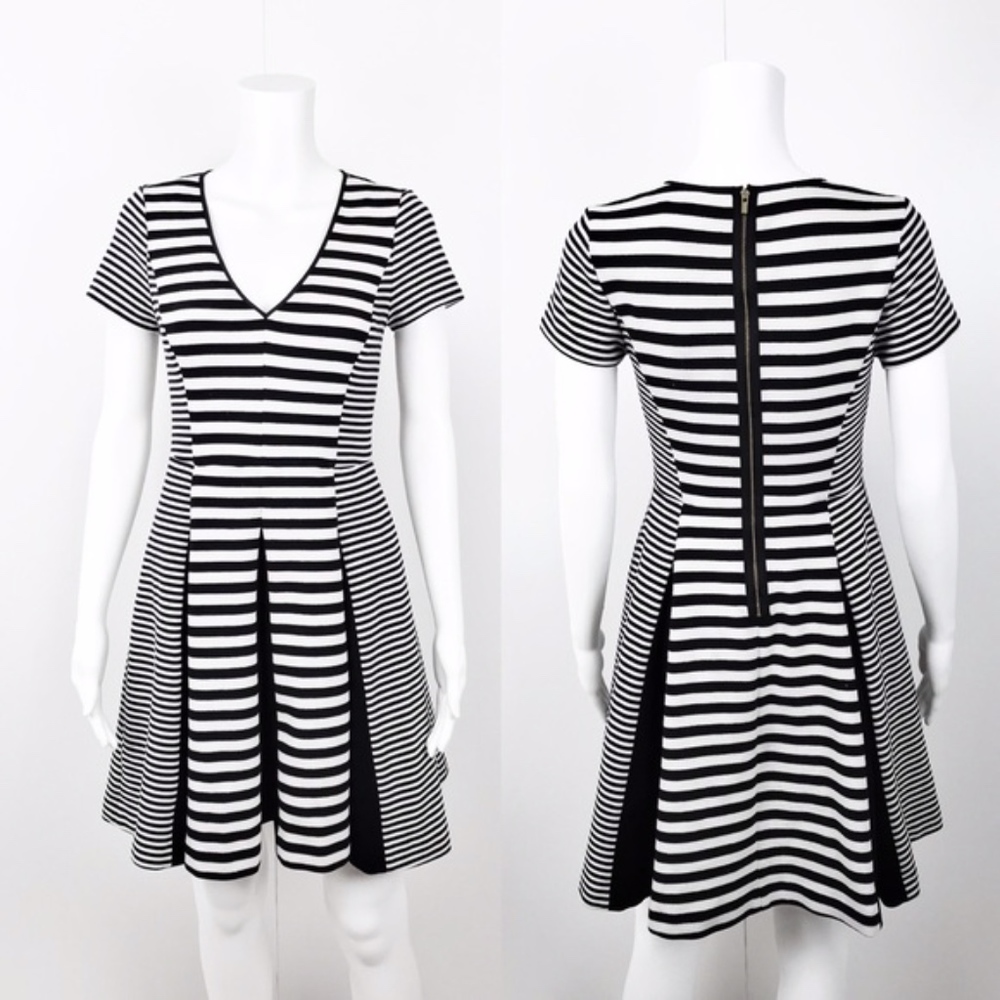 Banana Republic Faille Black & White Striped Dress